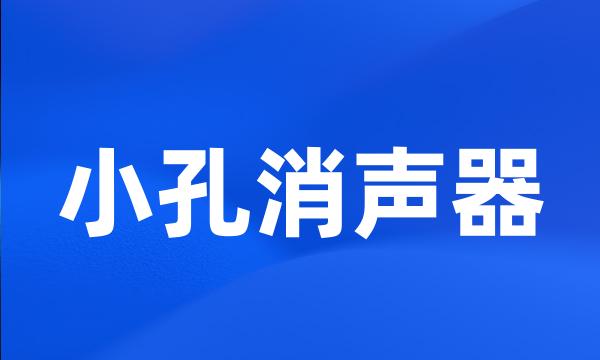 小孔消声器