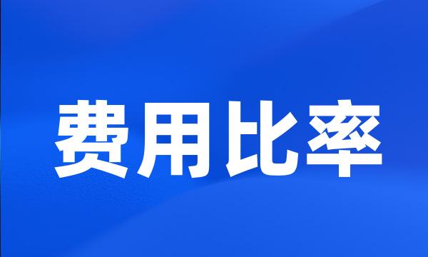 费用比率