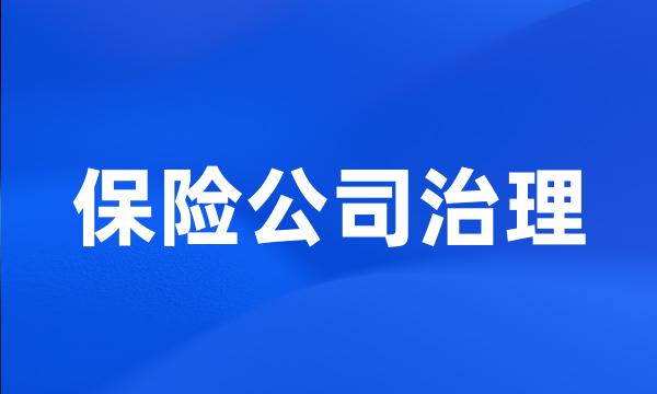 保险公司治理