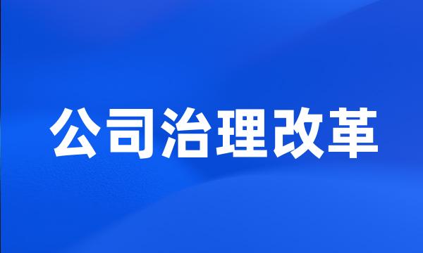 公司治理改革