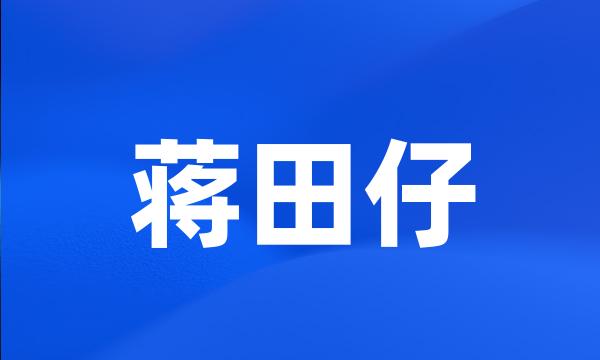 蒋田仔