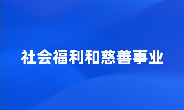 社会福利和慈善事业