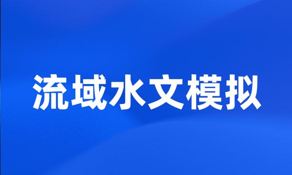 流域水文模拟