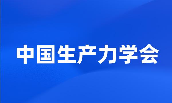 中国生产力学会