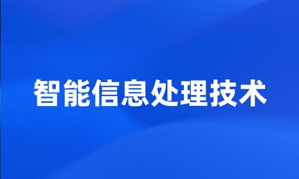 智能信息处理技术