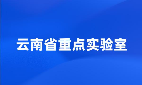 云南省重点实验室