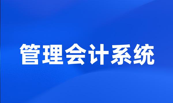 管理会计系统