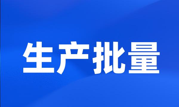 生产批量