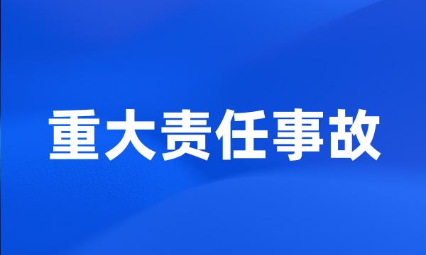 重大责任事故