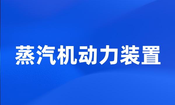 蒸汽机动力装置