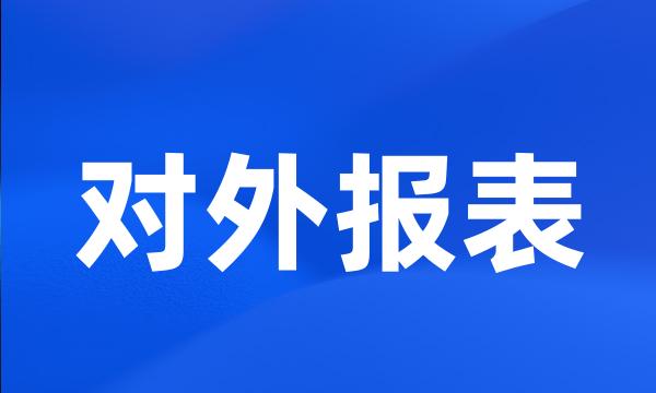 对外报表