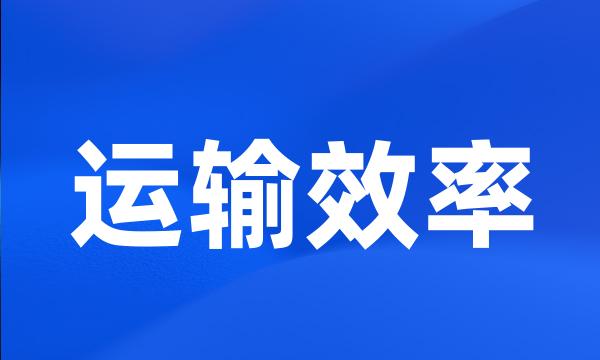 运输效率