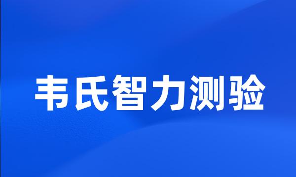 韦氏智力测验