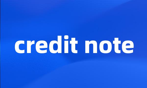 credit note