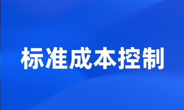 标准成本控制