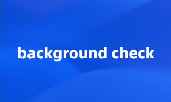 background check