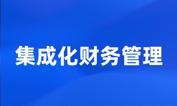 集成化财务管理