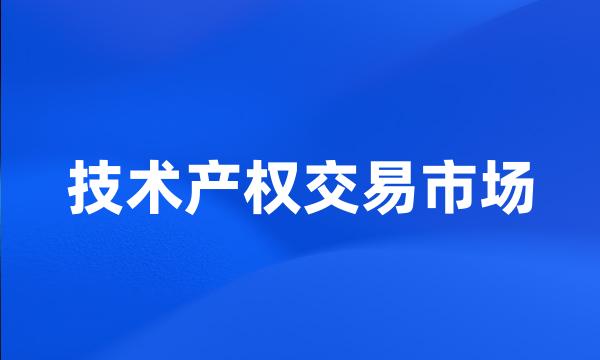 技术产权交易市场