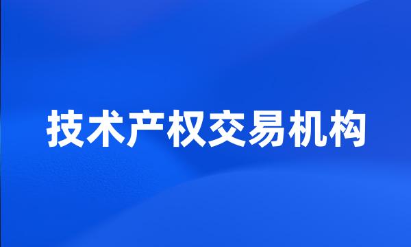 技术产权交易机构