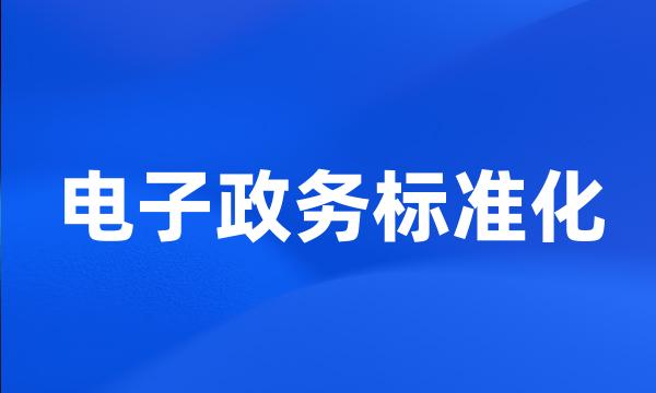 电子政务标准化