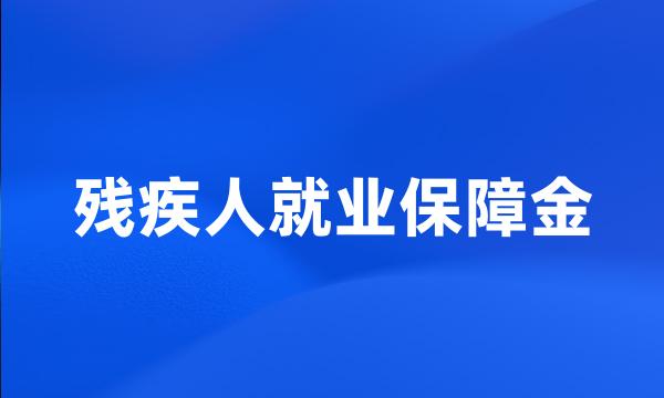 残疾人就业保障金