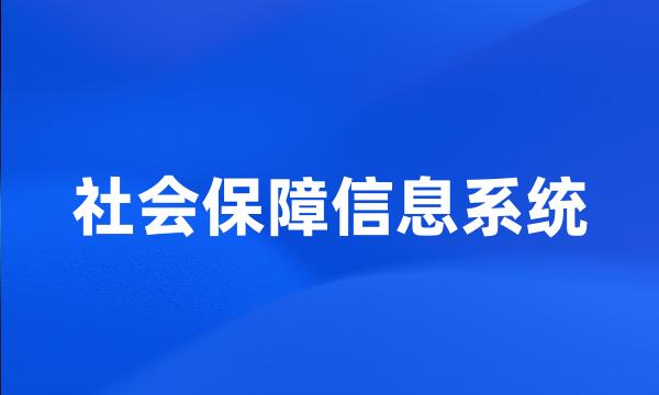 社会保障信息系统