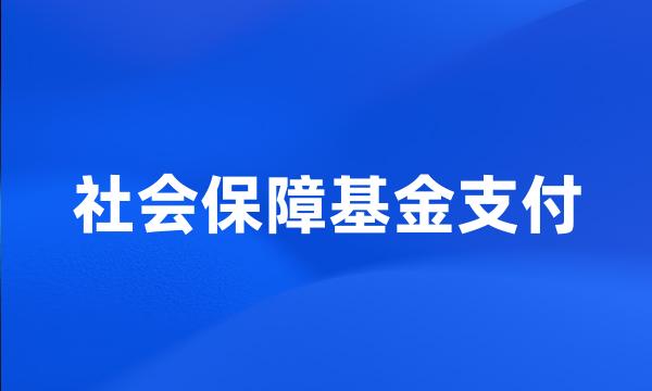 社会保障基金支付