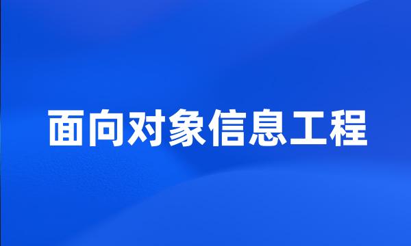 面向对象信息工程