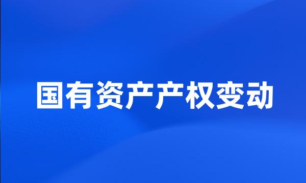 国有资产产权变动