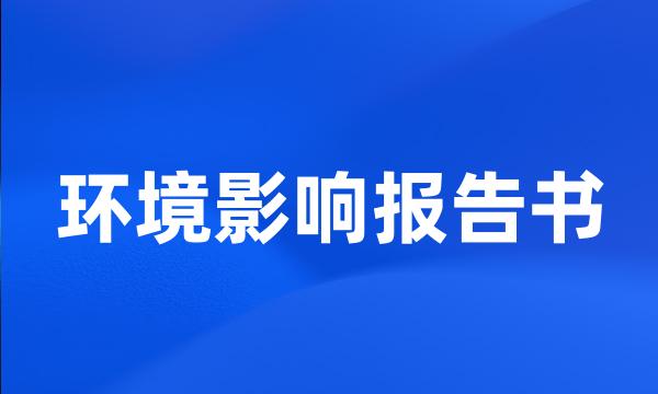 环境影响报告书