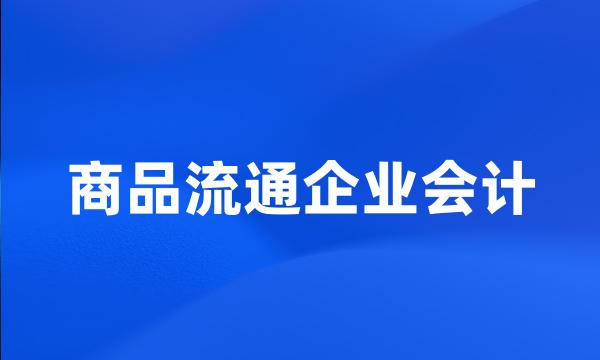 商品流通企业会计