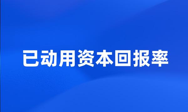 已动用资本回报率