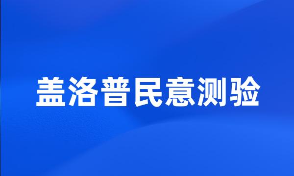 盖洛普民意测验