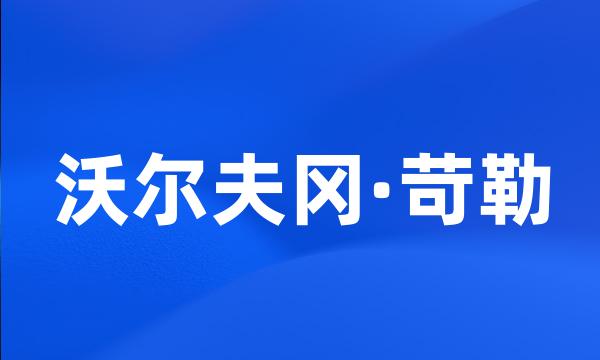 沃尔夫冈·苛勒