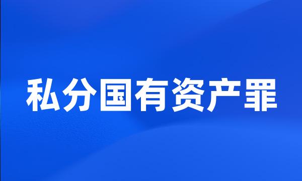 私分国有资产罪