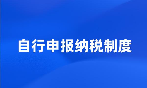 自行申报纳税制度