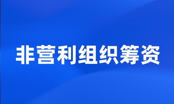 非营利组织筹资