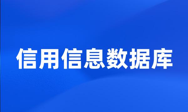 信用信息数据库