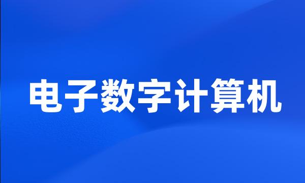 电子数字计算机