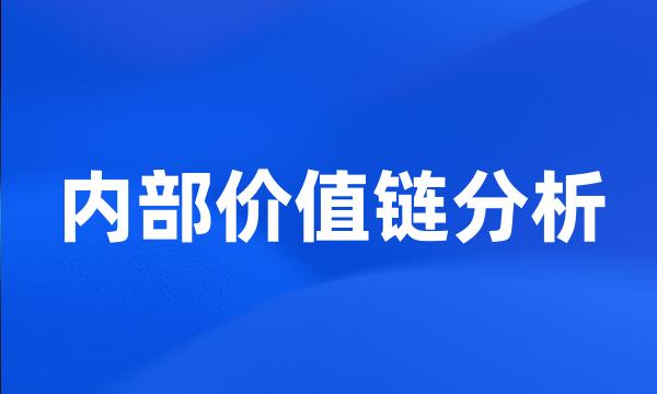 内部价值链分析