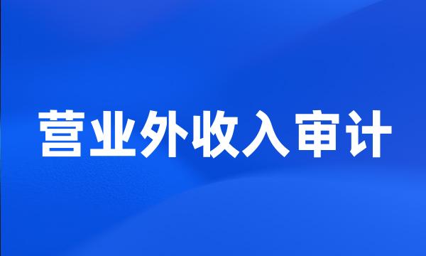 营业外收入审计