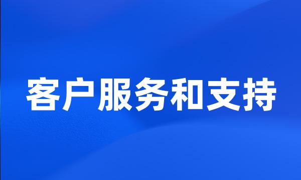 客户服务和支持