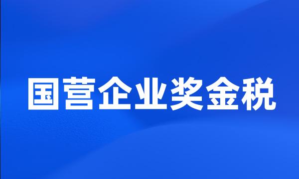 国营企业奖金税