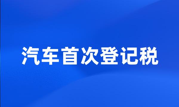 汽车首次登记税