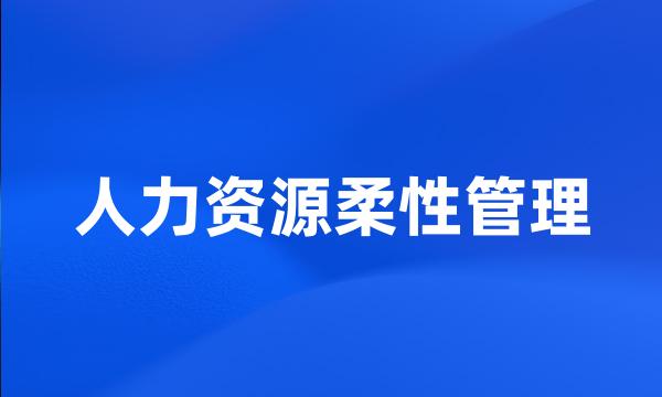 人力资源柔性管理