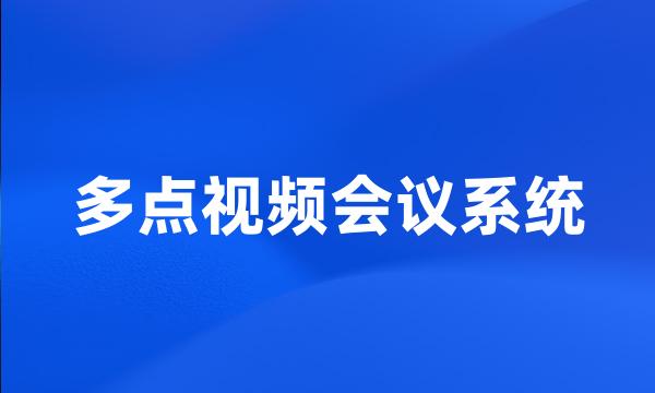 多点视频会议系统