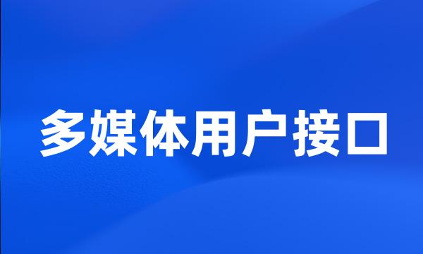 多媒体用户接口