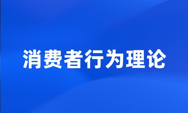 消费者行为理论