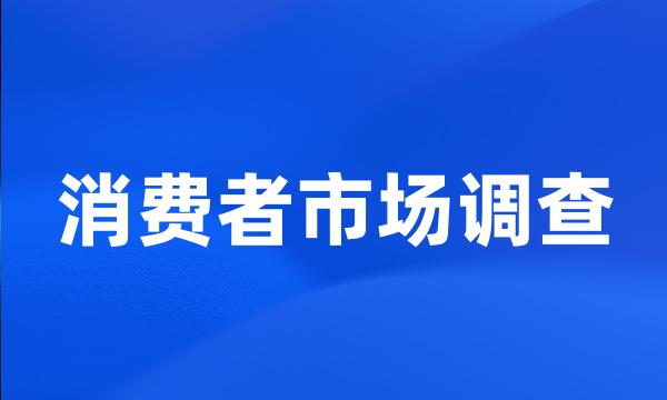 消费者市场调查