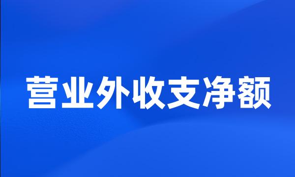 营业外收支净额